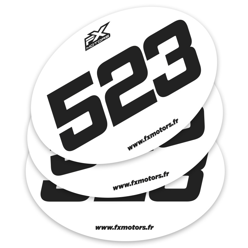 Plaques Stickers 1Course Enduro Blanc