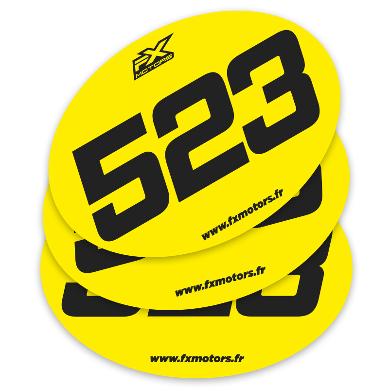 Plaques Stickers 1Course Enduro Jaune