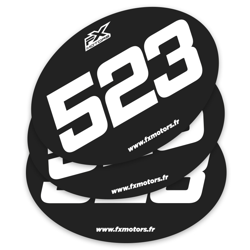 Plaques Stickers 1Course Enduro Noir