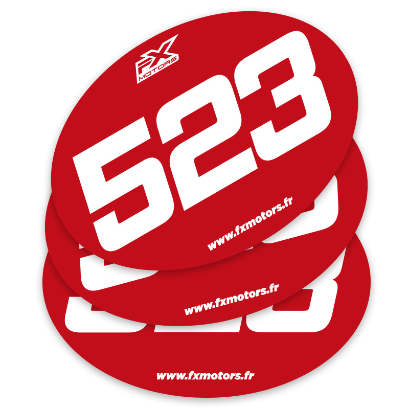 Plaques Stickers 1Course Enduro Rouge