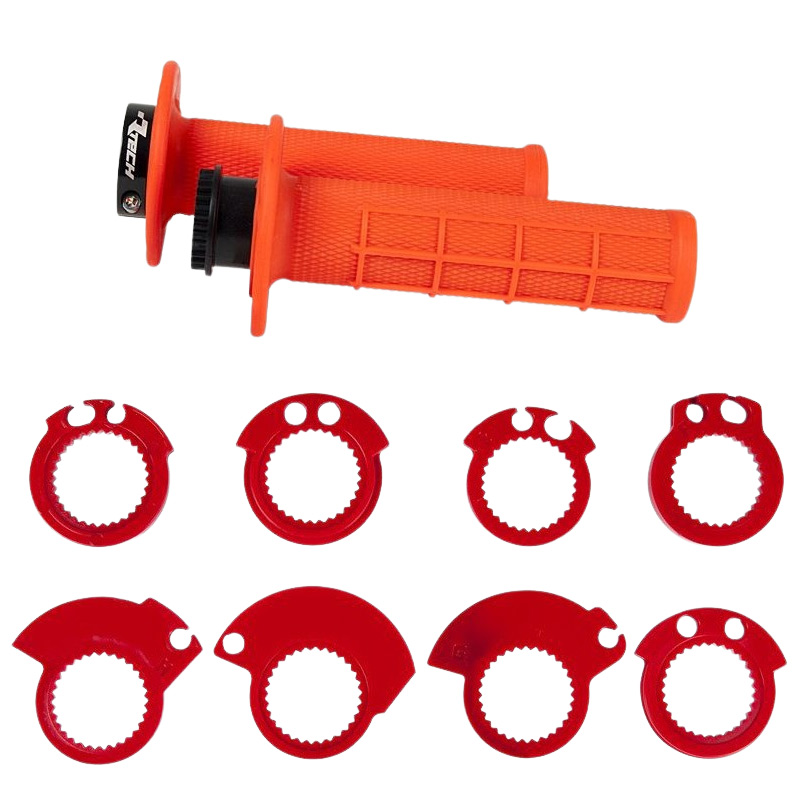 Poignees Lock On Rtech R20 Motocross Enduro Orange Fluo