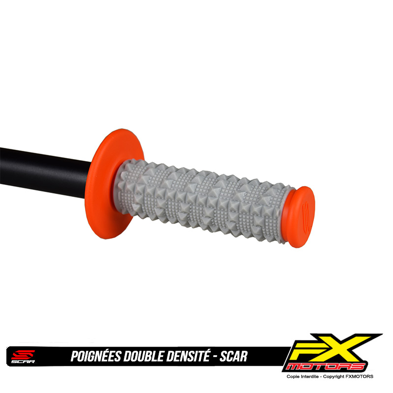 Poignees Motocross Enduro Double Densite SCAR Orange