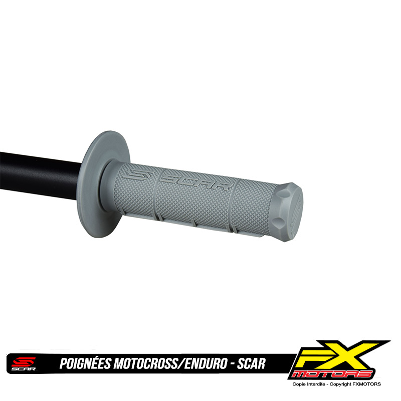 Poignees Motocross Enduro SCAR Simple Densite Gris