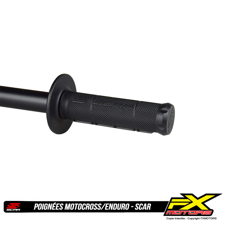 Poignees Motocross Enduro SCAR Simple Densite Noir