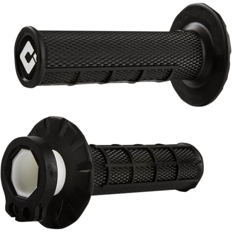 Poignees ODI Lock On Half Waffle V2 Motocross Enduro Noir
