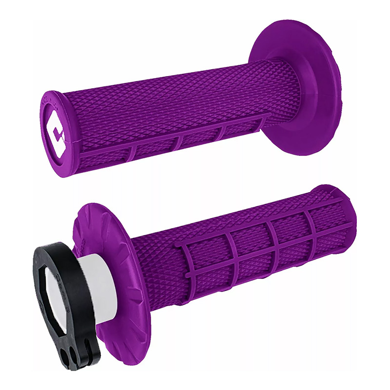 Poignees ODI Lock On Half Waffle V2 Motocross Enduro Violet