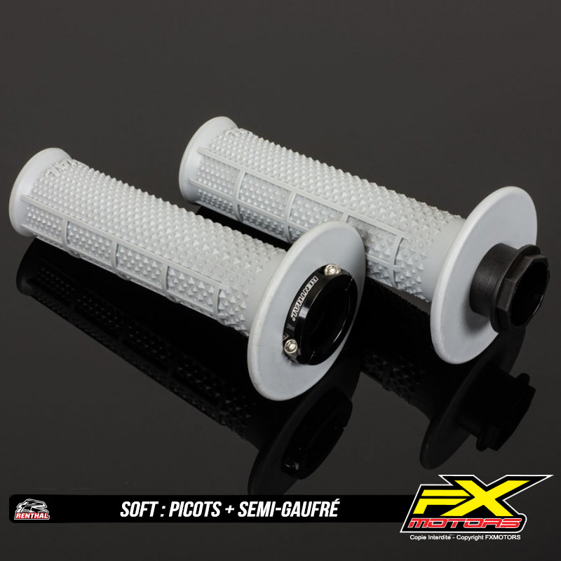 Poignees RENTHAL MX Original Lock On Soft Souple Picots Semi Gaufre