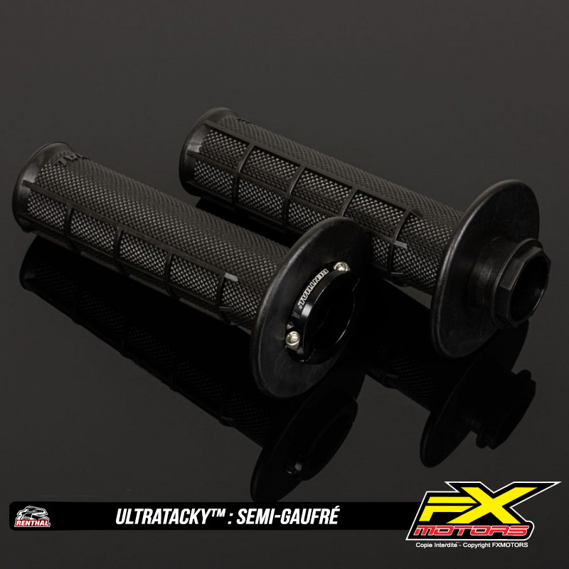 Poignees RENTHAL MX R Works Lock On UltraTacky Semi Gaufre