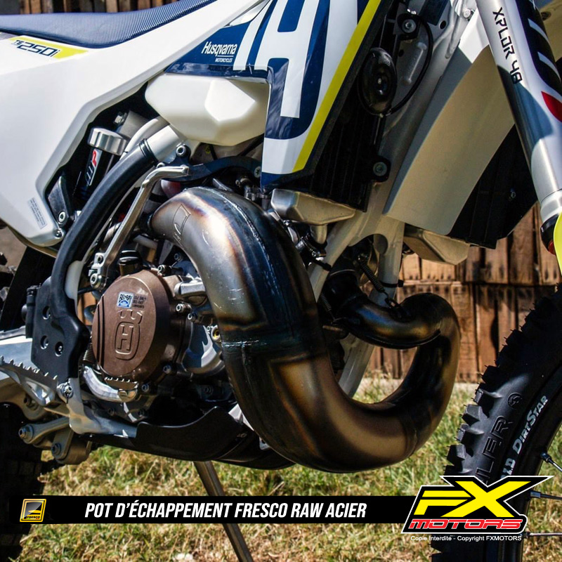 Pot Echappement Motocross Enduro Fresco RAW Acier
