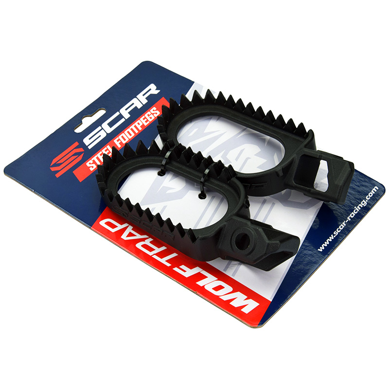 Repose Pieds Acier Motocross Enduro SCAR Racing Emballage