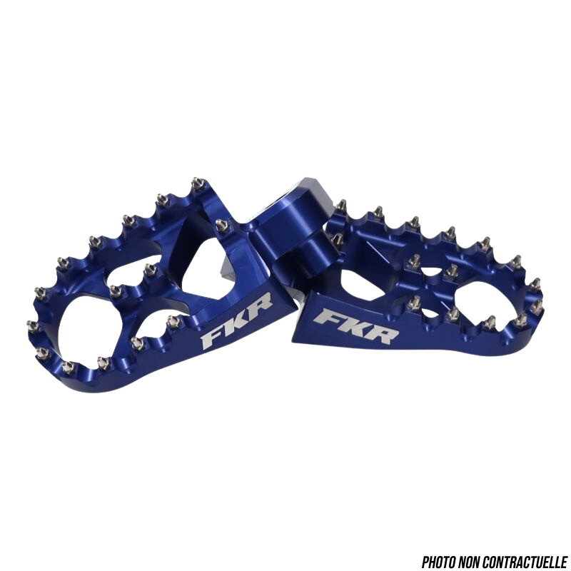 Repose Pieds Motocross Enduro FKR Anodises Bleu