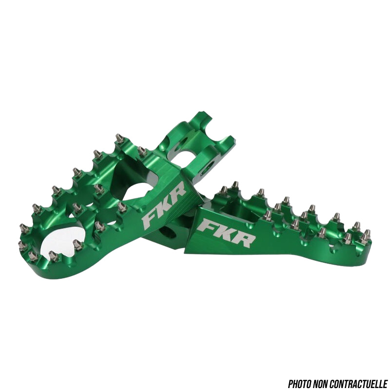 Repose Pieds Motocross Enduro FKR Anodises Vert