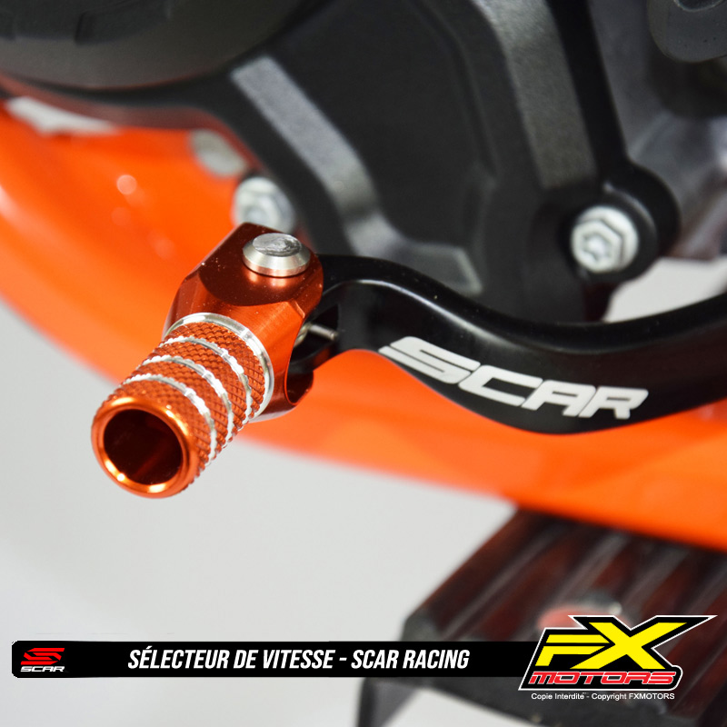 Selecteur de vitesse Motocross Enduro Anodise SCAR Racing Orange