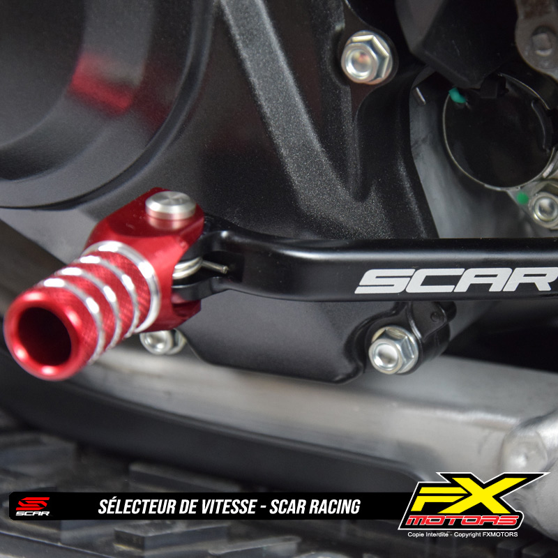 Selecteur de vitesse Motocross Enduro Anodise SCAR Racing Rouge