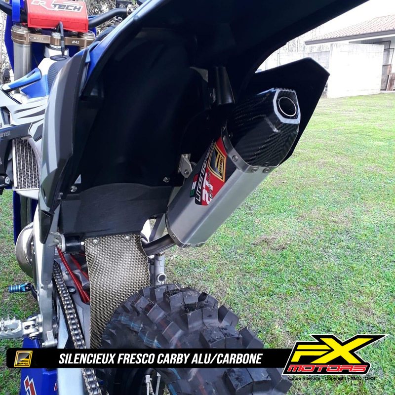 Silencieux FRESCO Motocross Enduro Carby Aluminium Carbone 1
