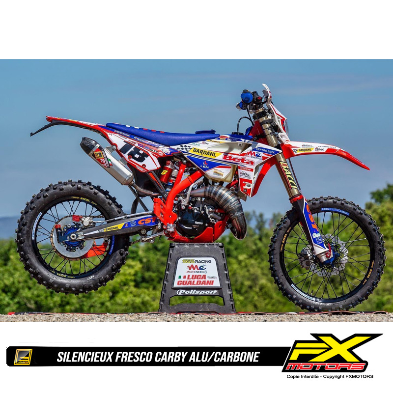 Silencieux FRESCO Motocross Enduro Carby Aluminium Carbone