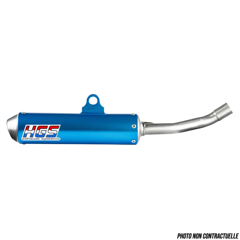 Silencieux Motocross Enduro HGS 2 Temps Alu Couleur Bleu