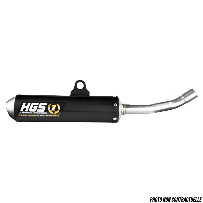 Silencieux Motocross Enduro HGS 2 Temps Alu Couleur Noir