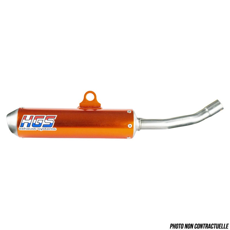 Silencieux Motocross Enduro HGS 2 Temps Alu Couleur Orange