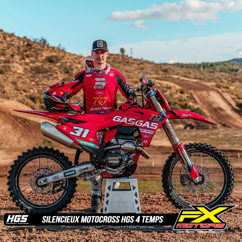Silencieux Motocross HGS 4 Temps 4T Acier Inox GASGAS MC F