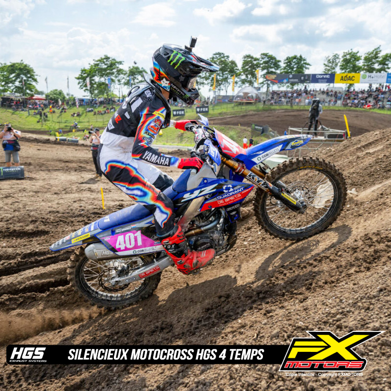 Silencieux Motocross HGS 4 Temps 4T Acier Inox YAMAHA YZF