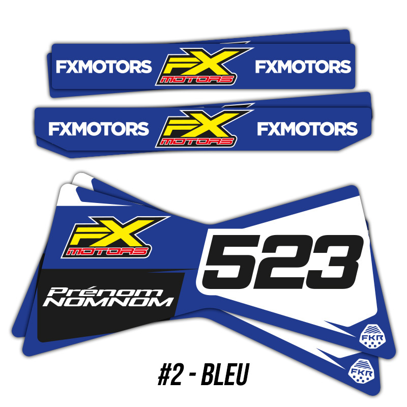 Stickers Personnalises Trepied Motocross Enduro FKR Bleu