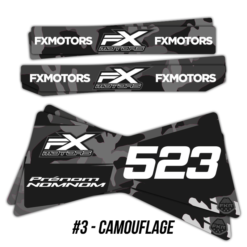 Stickers Personnalises Trepied Motocross Enduro FKR Camouflage