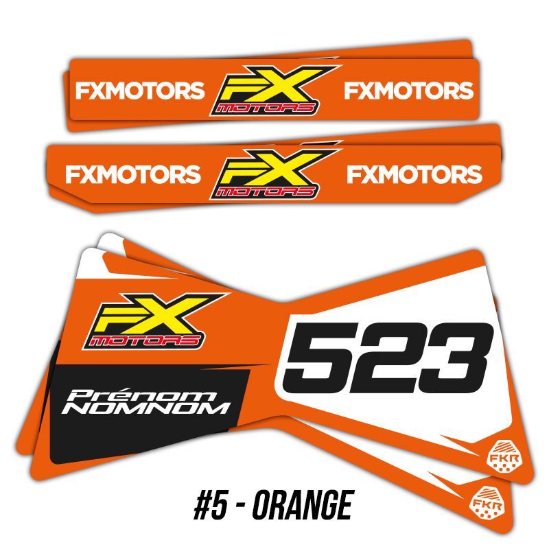 Stickers Personnalises Trepied Motocross Enduro FKR Orange