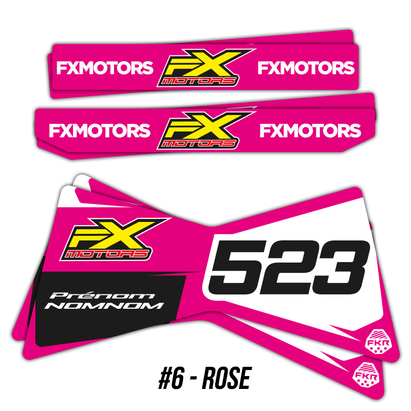 Stickers Personnalises Trepied Motocross Enduro FKR Rose