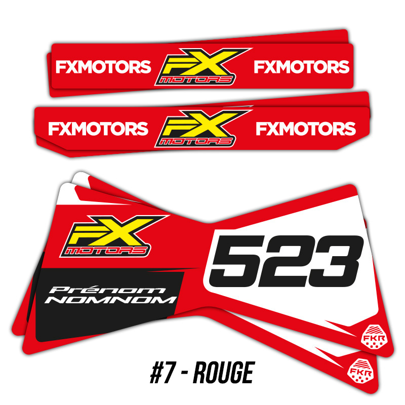 Stickers Personnalises Trepied Motocross Enduro FKR Rouge