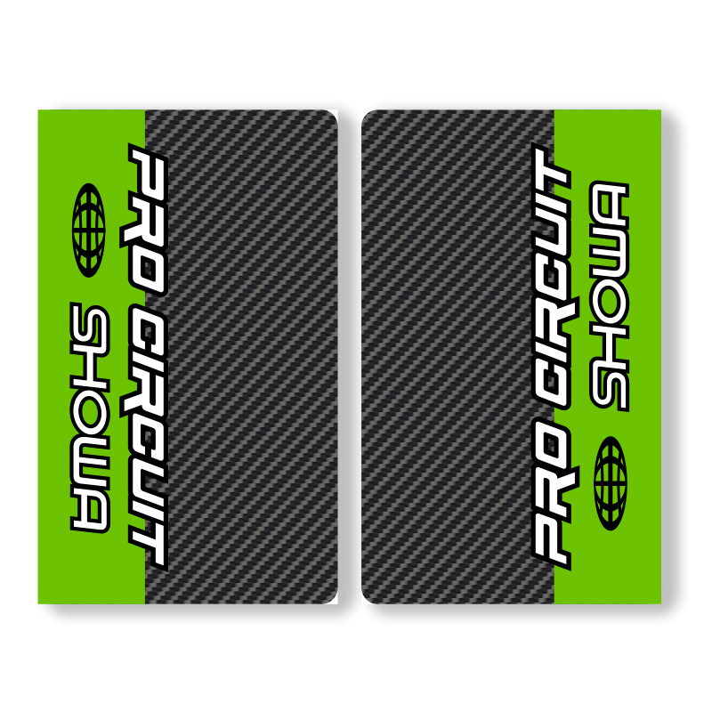 Stickers de Fourche Motocross Enduro Showa Pro Circuit Carbone Vert