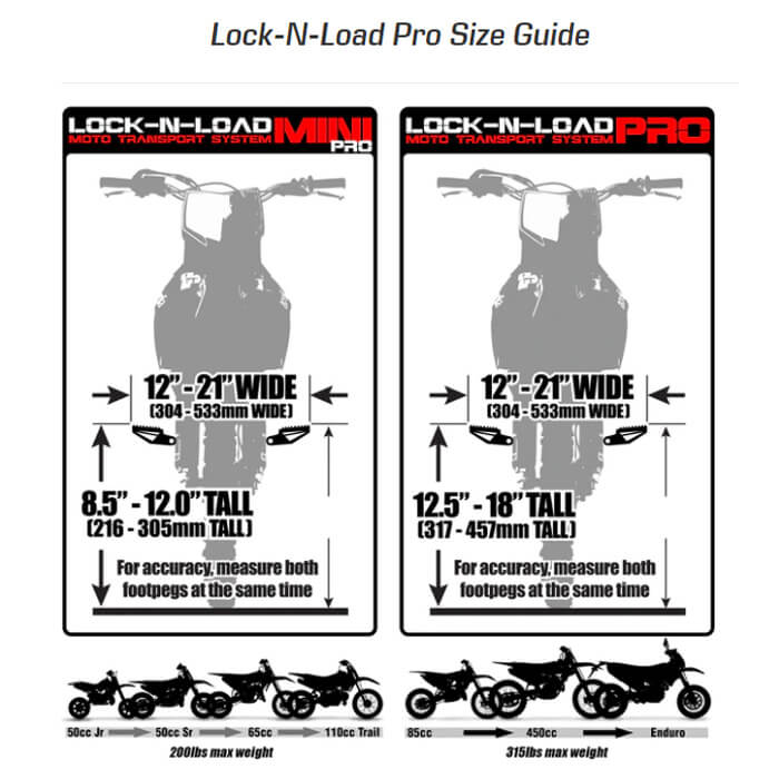 Support Transport Moto Risk Racing lock n load pro dimensions