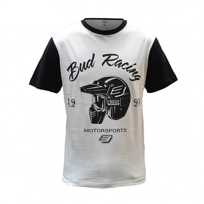 T Shirt Bud Racing Helmet Blanc
