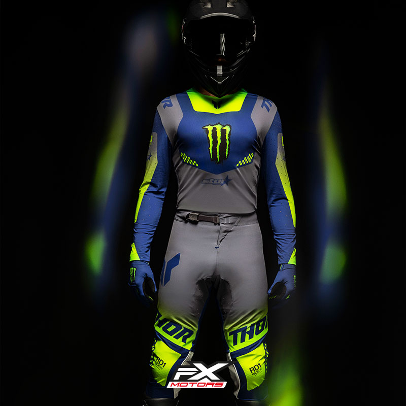 Tenue Cross Thor MX Monster Energy Edition Limitee GrisBleu 12