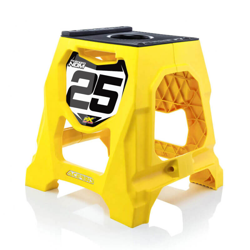 acerbis 711 fxmotors jaune plaque numero seule blanc