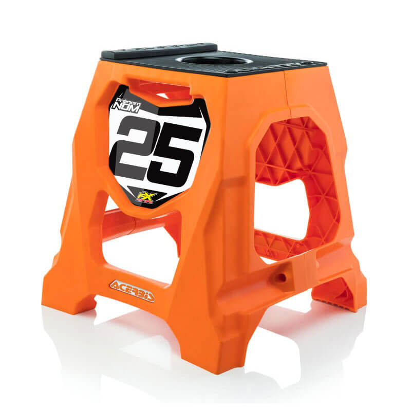 acerbis 711 fxmotors orange plaque numero seule blanc