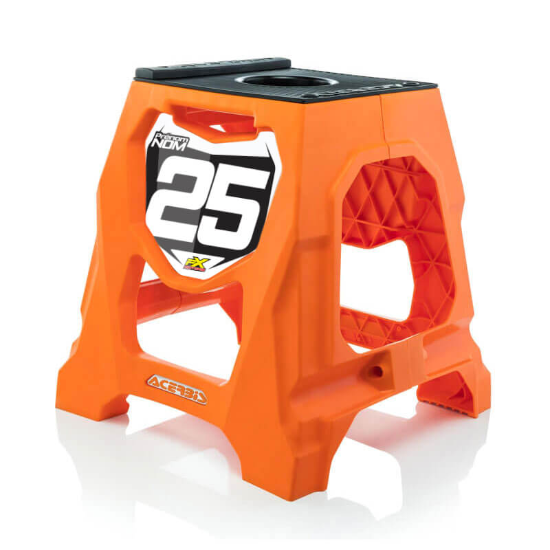 acerbis 711 fxmotors orange plaque numero seule noir