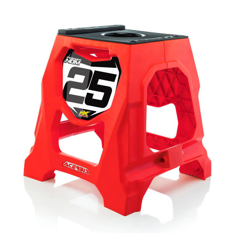 acerbis 711 fxmotors rouge plaque numero seule blanc