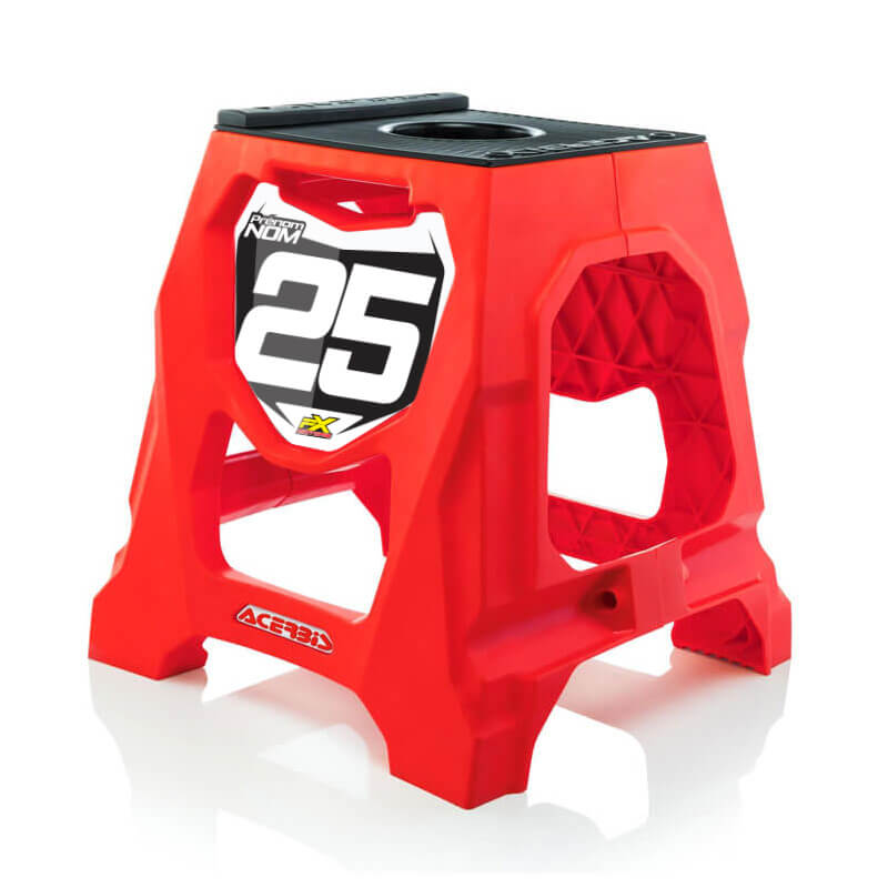 acerbis 711 fxmotors rouge plaque numero seule noir