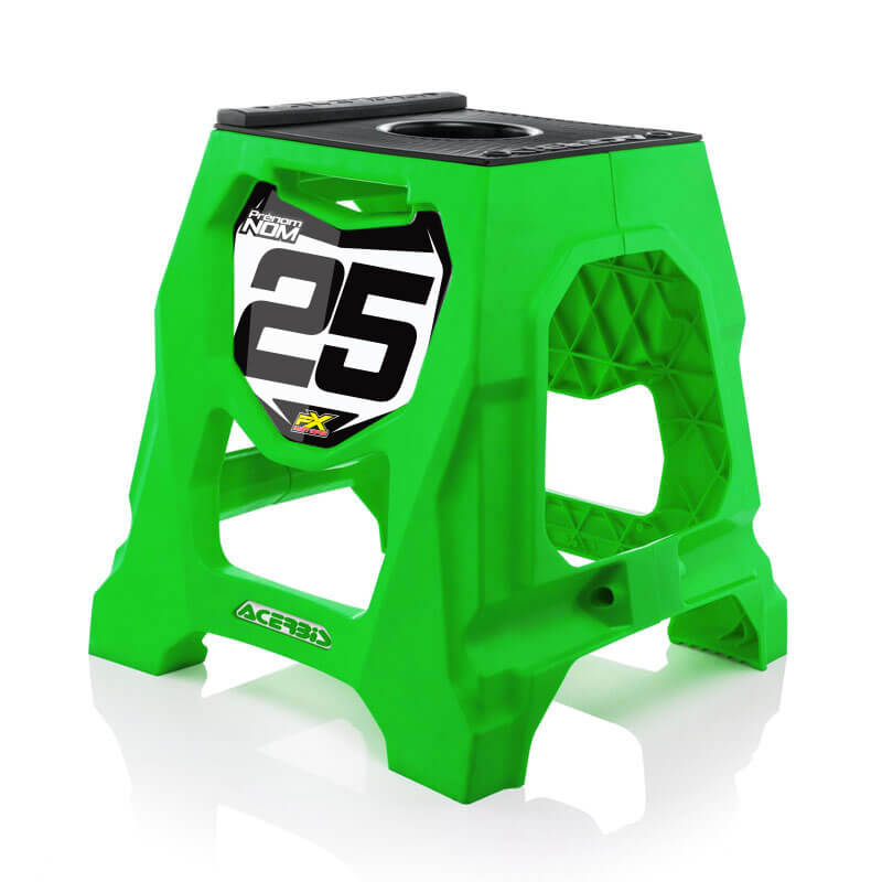 acerbis 711 fxmotors vert plaque numero seule blanc