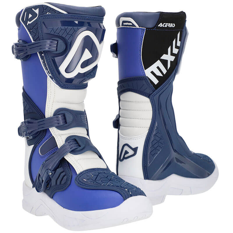 acerbis bottes enfant x team bleu blanc