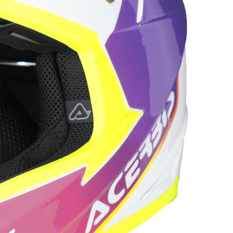 acerbis casque T711 blanc violet cross enduro
