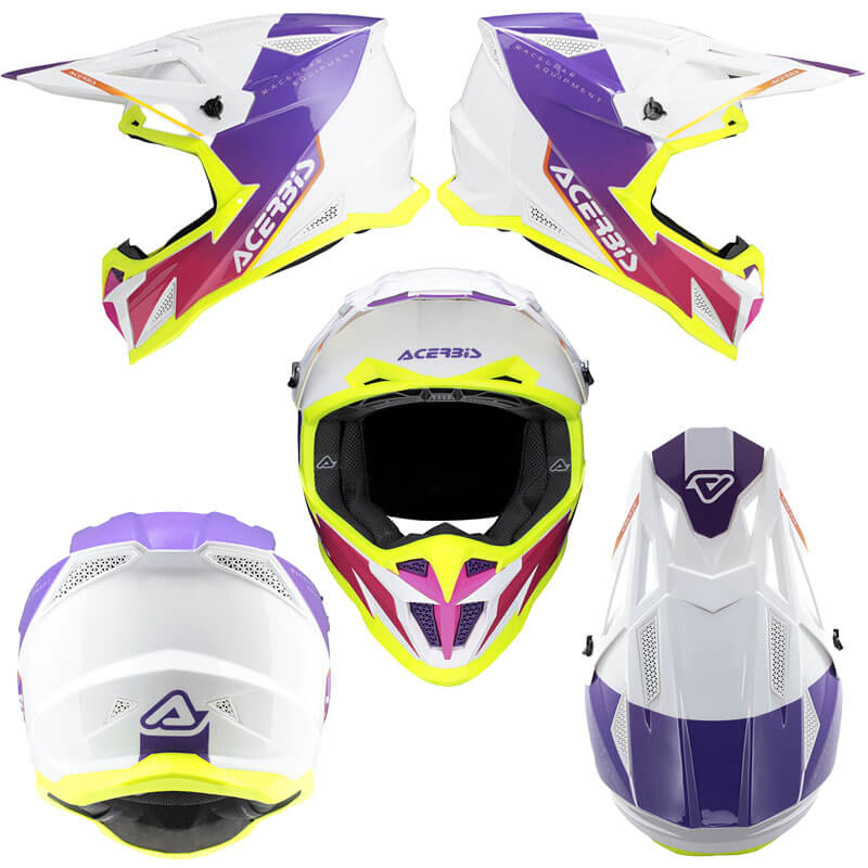 acerbis casque T711 blanc violet cross
