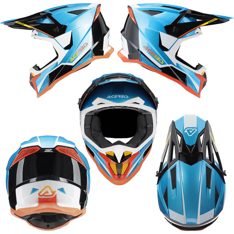 acerbis casque T711 bleu blanc cross