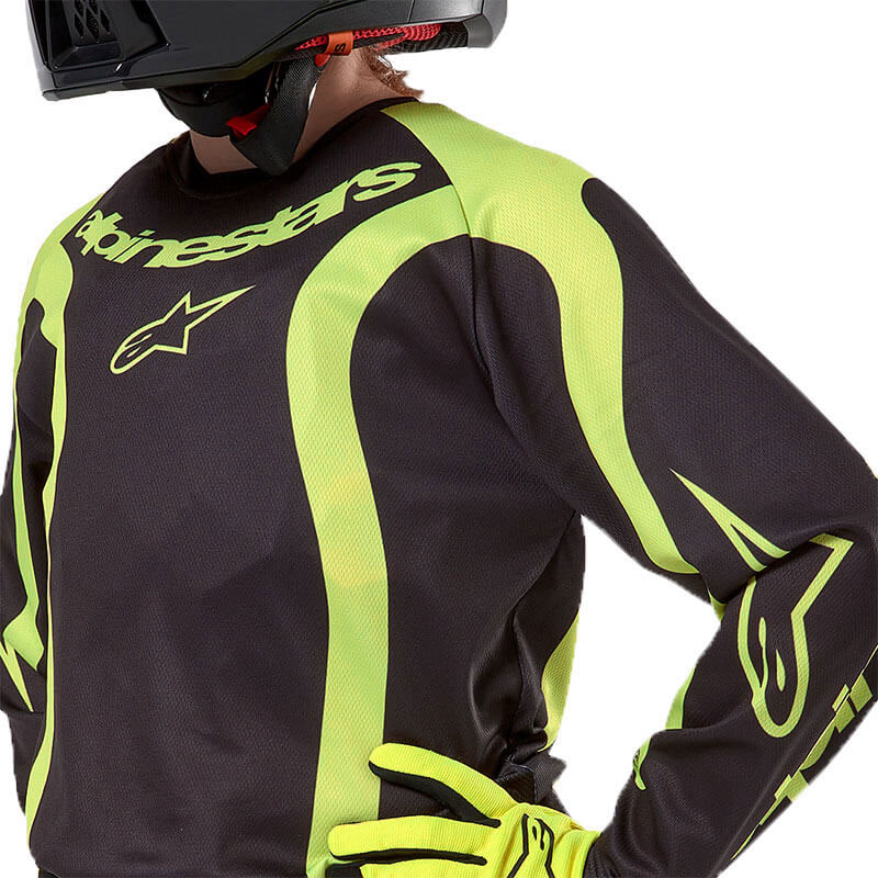 alpinestars enfant racer lurv noir jaune fluo enduro cross