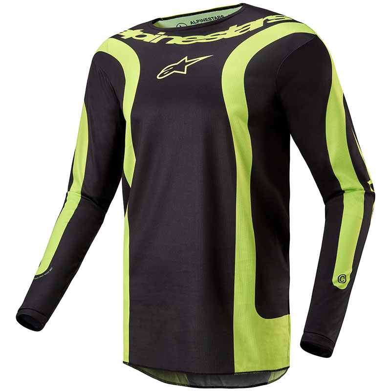 alpinestars maillot enfant racer lurv noir jaune fluo enduro