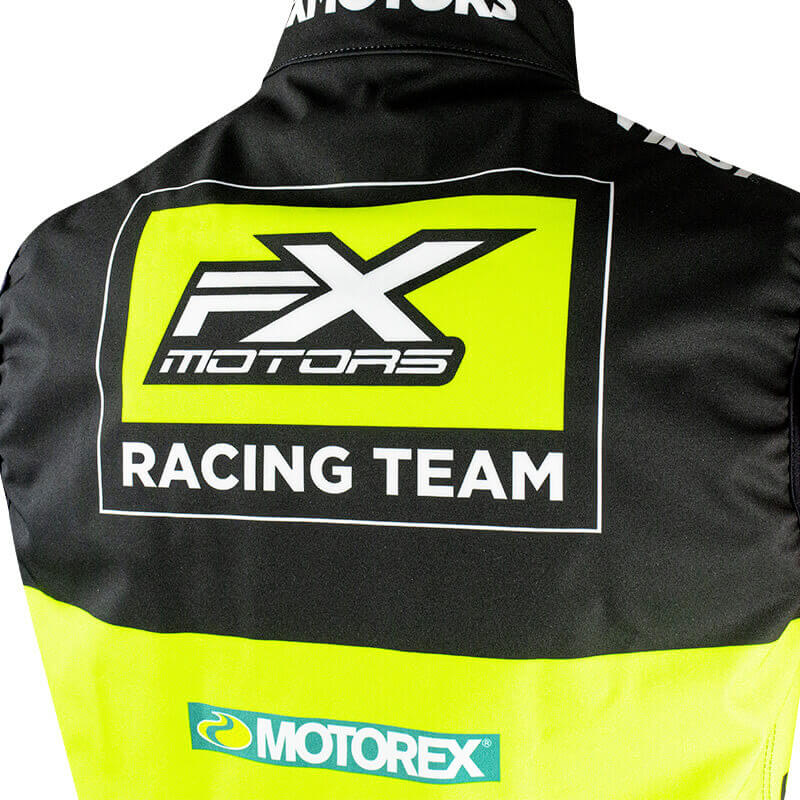 bodywarmer enfant fxmotors black fluo yellow bihr motorex