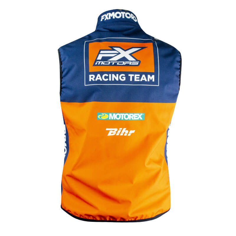 bodywarmer enfant fxmotors bleu marine orange 2020 bihr motorex