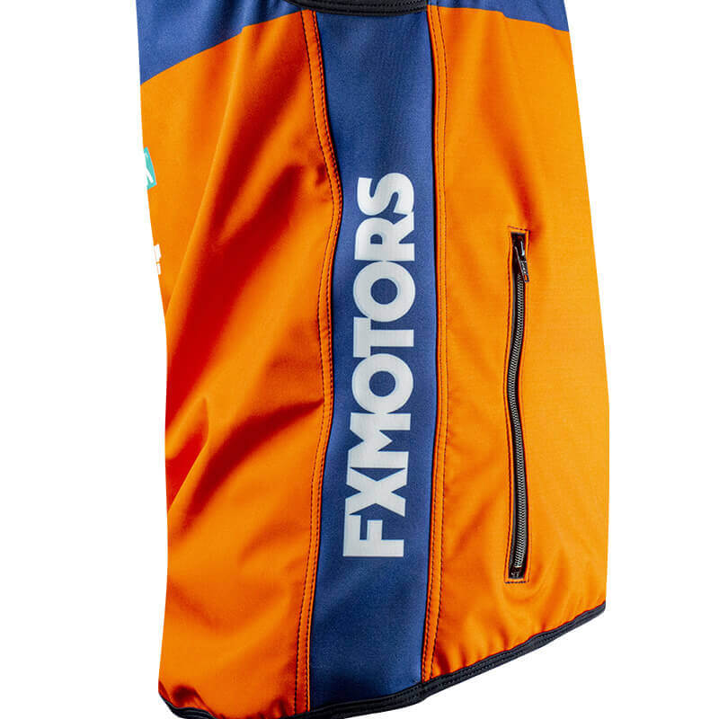 bodywarmer enfant fxmotors bleu marine orange ktm motocross