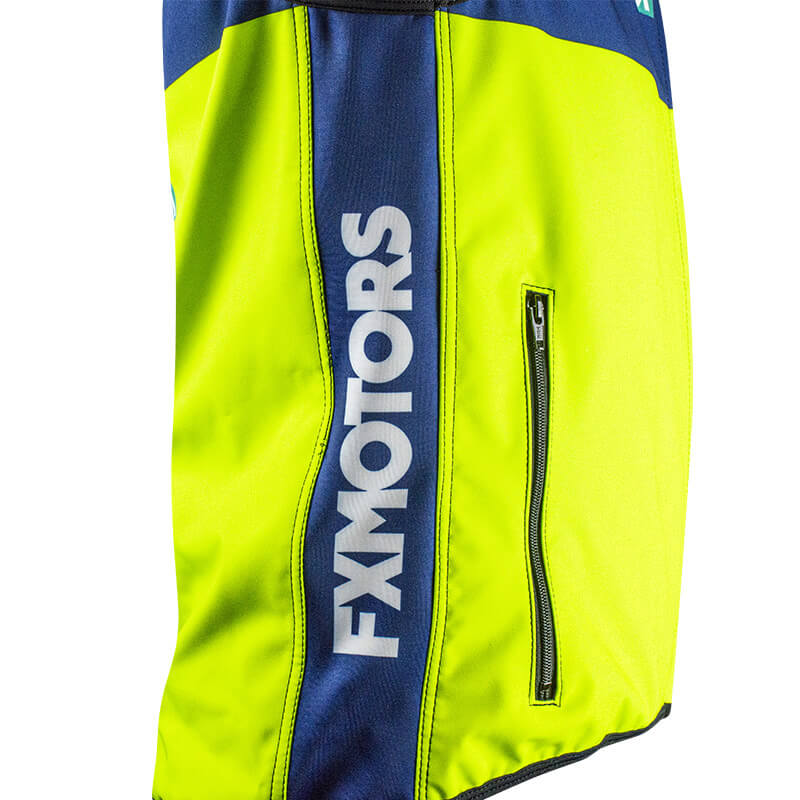 bodywarmer fxmotors bleu marine jaune fluo 2020 bihr motorex